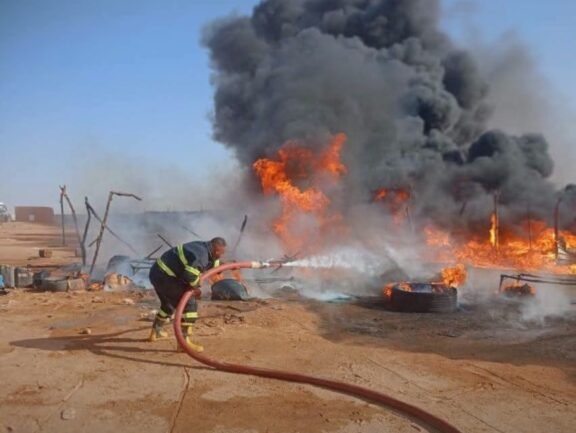 الدفاع المدني يسيطر على حريق رواكيب الوقود بأرقين